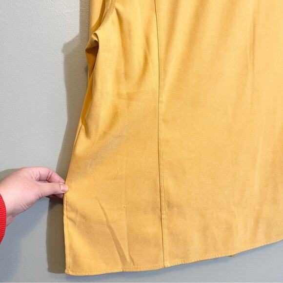 Plus Size JM Collection Women Yellow Suedelike Button Down 3/4 Sleeve Size 3X - Picture 7 of 12